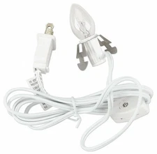 LED Bulb White Clip Lamp Light 6' Electric Accessory Cord w/Socket on/off Switch