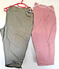 2 x JEANS- CAPRIHOSEN in rose und kaki mit St...
