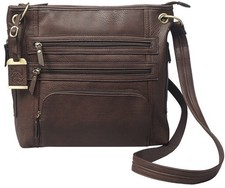 Bulldog Concealed Carry Cross Body Purse W/ Holster Large Chocolate Brown BDP039