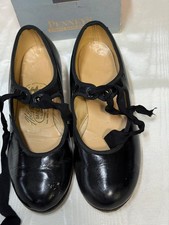 Vintage Little Girls Black Tap Shoes Sz 1 1/2 From Hollywood Dance /waer Company