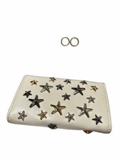 Jimmy Choo White Leather Star Studded Key Case Japan