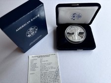 2003 PROOF AMERICAN SILVER  EAGLE $1 DOLLAR COIN WEST POINT MINT+ COA+BOX