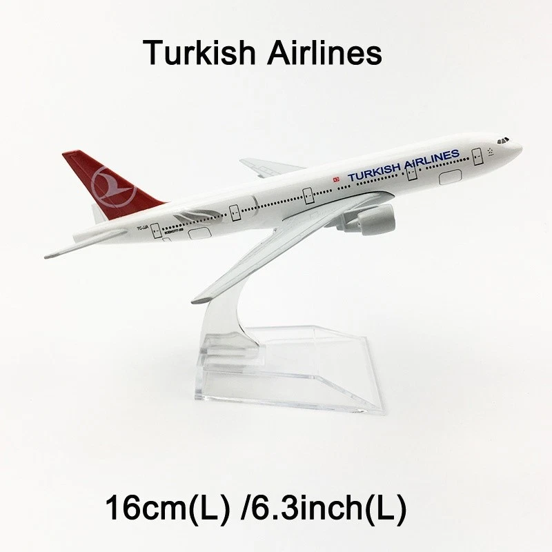Turkish Airlines Boeing 777-300ER Modello di Aereo Diecast 1:400 16cm Collezione - Immagine 2 di 4