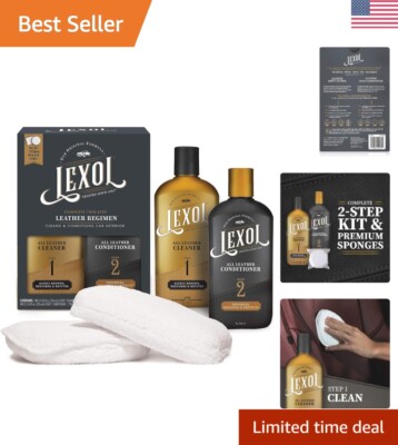 Trusted Reliable All-in-One Leather Care Kit: 2-Step Regimen, 8 oz Bottles