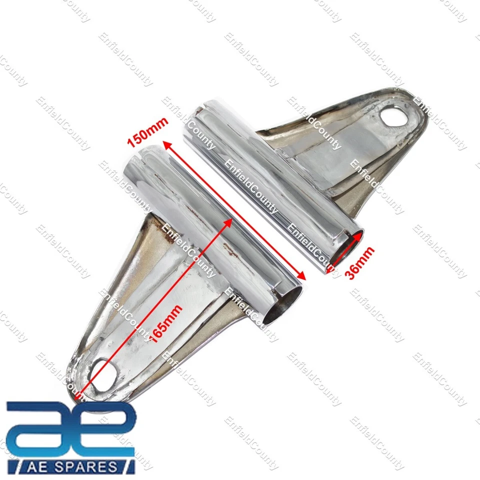 Par de cubiertas de horquilla de montaje de soporte de faros Kawasaki KH 250 acero cromado Foto 3 de 4