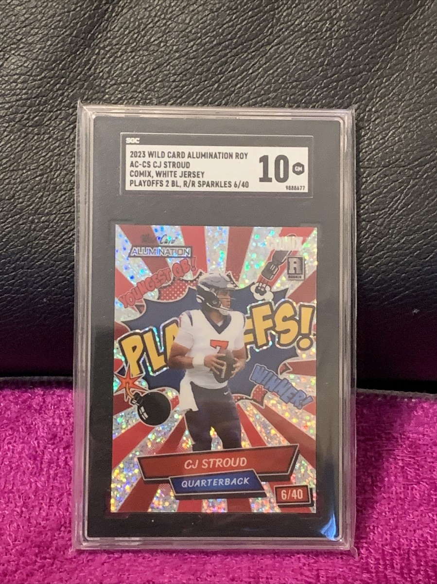 2023 WILD CARD ALUMINATION ROY CJ STROUD COMIX ROOKIE RED SPARKLES