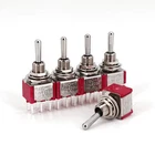 5Pcs SH T8012-SECQ PCB Version Standard Handle 6Pin ON-OFF-ON Mini Toggle Switch