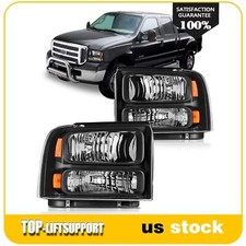 For 2005-2007 Ford F250 F350 F450 Super Duty Headlights Assembly Headlamps Pair
