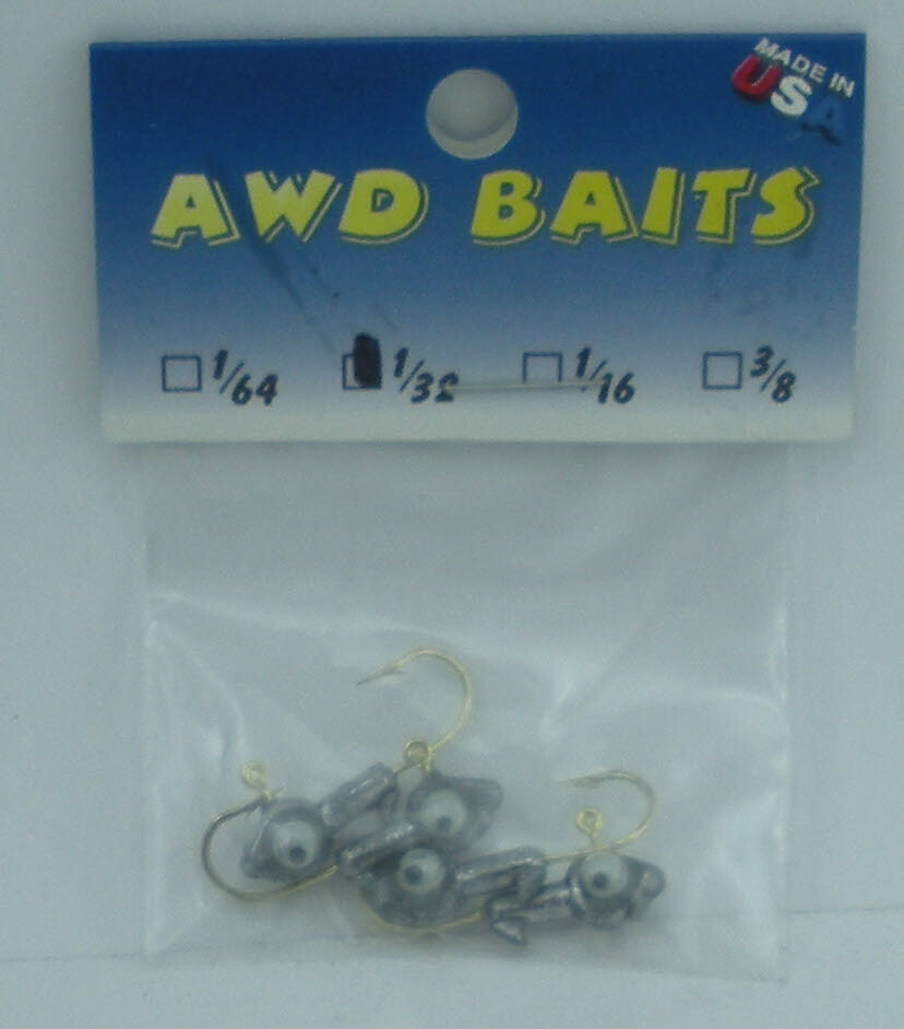 Awd RE132P Rattle Eye Jig Head Unpainted 1/32 oz 3CT eBay
