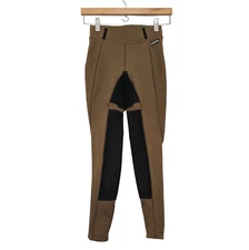 Kerrits XS Equestrian Flex Tight II Legging Pant Full Seat Stretch Brown / Black
