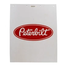 Peterbilt All-Makes Mudflap-White 3/16 24 Red Pb | 24X30WPET
