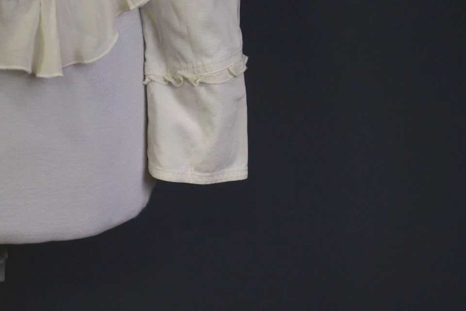 Chaqueta corta Versace Jeans Couture blanca manga larga con volantes talla 26/40 Foto 4 de 4