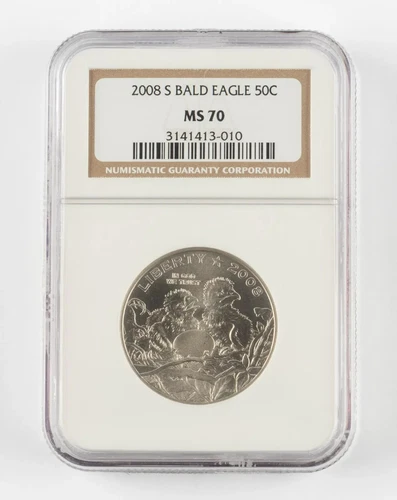 2008-S BALD EAGLE HALF DOLLAR 50c NGC MS70