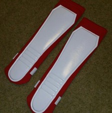 KICKPADS Wrestling Gear Red with White Pad - TRUNKS TIGHTS KNEEPAD Fast Shipping