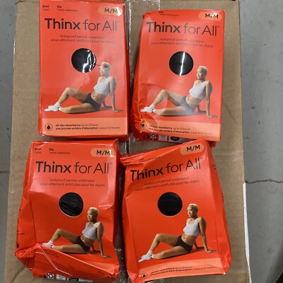 (4) Thinx For All Leakproof Period Underwear All-Day Medium Absorbency 29-31