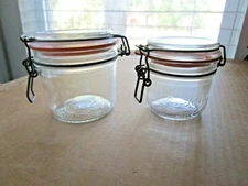 2 LE PARFAIT SUPER 350 & 200 GLASS CANNING/STORAGE JARS - FRANCE