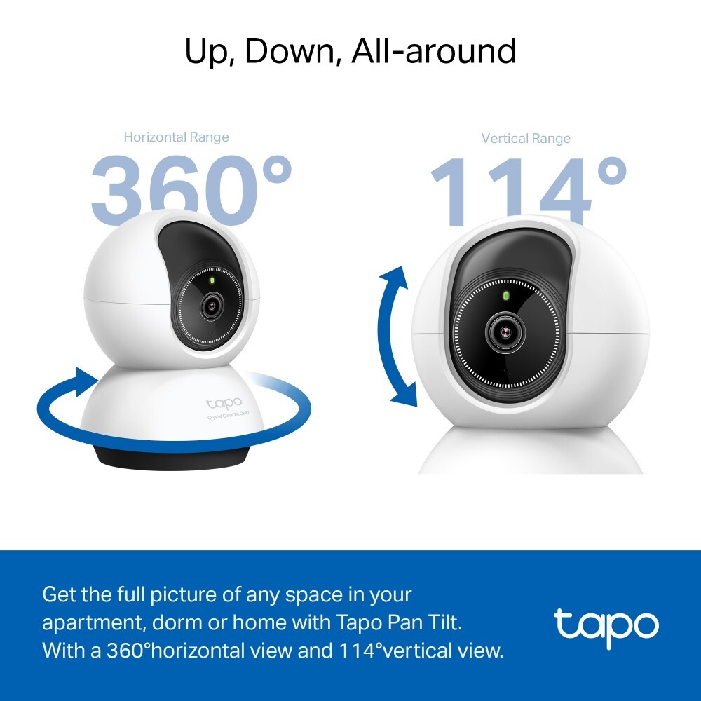TP-Link Tapo TC72 Pack Pan Tilt AI Home Security WiFi Camera QHD