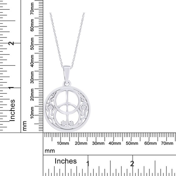 Alternate view of Chalice Well Spiritual Gateway Pendant 18" Necklace 14k White Gold Plated Silver