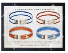 Historic Ward B. Snyder Company,  baseball belts, 1875 Advertising Postcard
