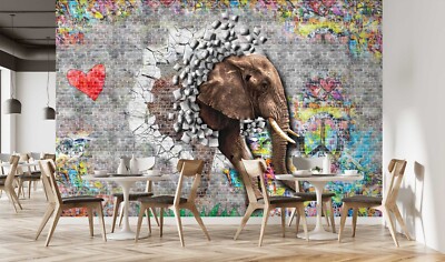 3D Animal Elephant G1428 Wallpaper Wall Murals Removable Self-adhesive Erin