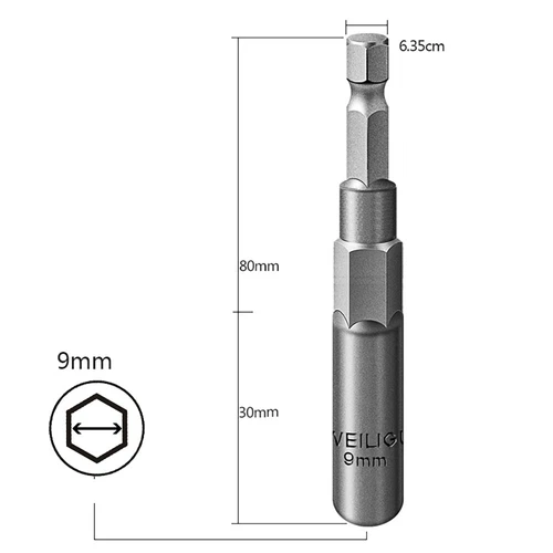 30mm Hex Deep Socket Nut Driver Bit Impact Driver Drill 6mm-19mm 1/4" Hex Shank - Bild 23 von 39