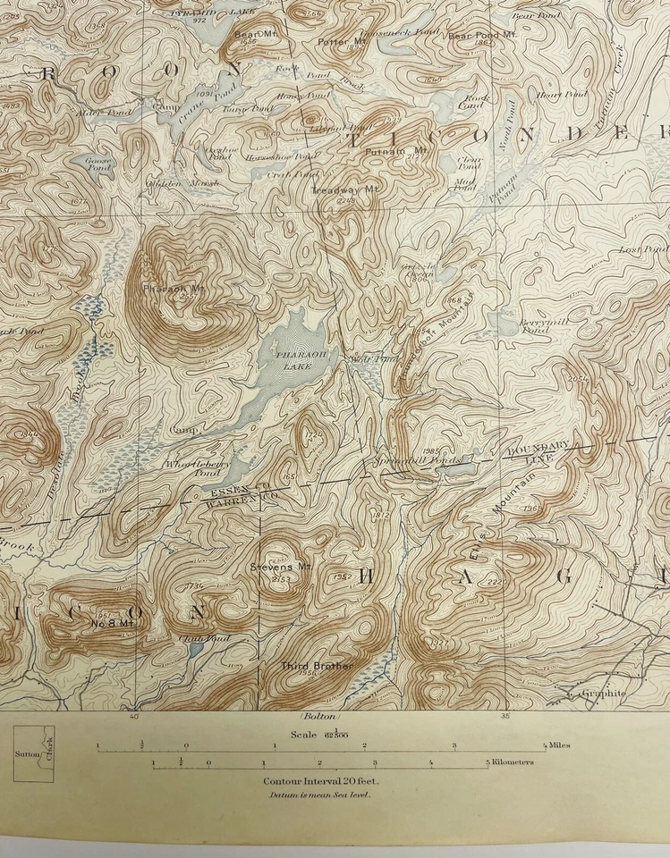 Mapa topográfico Paradox Lake NY Ticonderoga, Hauge, Crown Point, Schroon, Horicon Foto 3 de 4