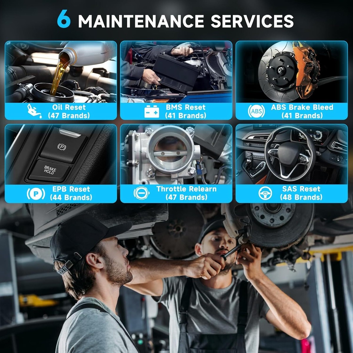 IF745 OBD2 Scanner Diagnostic Tool, All System HVAC Car Diagnostics With ABS Brake Bleed-BMS-Oil Reset-Throttle Relearn-SAS-EPB, Scan Tool&Code Reader With 7" Screen, Lifetime WiFi Update - Walmart Supplies - View #6