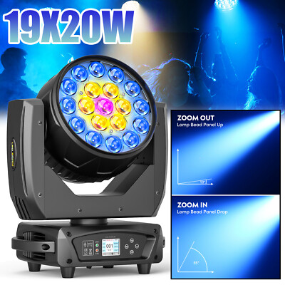 LED 19x20w RGBW 4in1 ZOOM Moving Head wash beam light for dj disco stage light