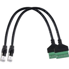 2pcs Rj45 Male To 8 Pins Screw Terminal Block Adapter For Cat5 Cat6 Cat7 Etherne