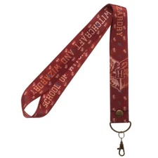 Harry Potter WIDE Lanyard for Pin Trading Keychain Official Hogwarts School Red