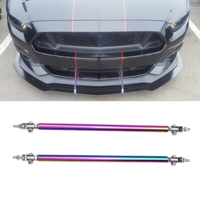 Adjustable Front Bumper Lip Splitter Strut Rods (Blue) – For Ford Mustang / Focus – 2pc