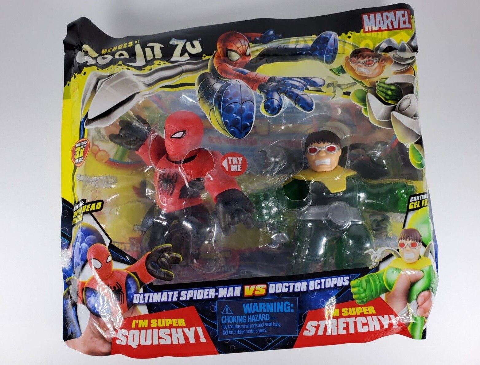 Heroes of Goo Jit Zu Marvel Versus Pack - 2 Exclusive Marvel Heroes 4.5  Tall Action Figures, Ultimate Spider-Man Versus Doctor Octopus