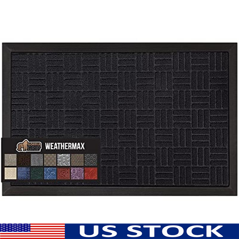 All-Season Waterproof Doormat Heavy-Duty Natural Rubber High-Traffic Easy Clean