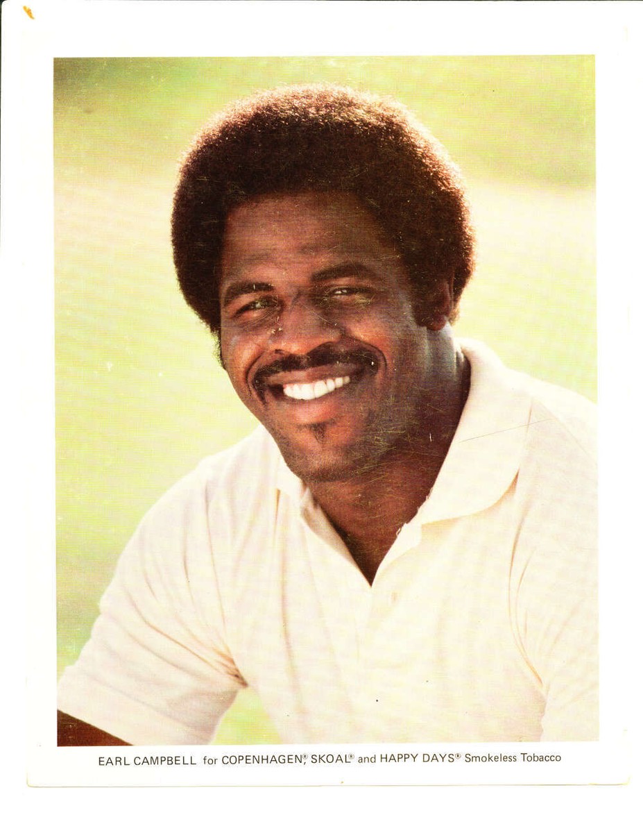 Earl Campbell Copenhagen Skoal 8x10 rare promotional card