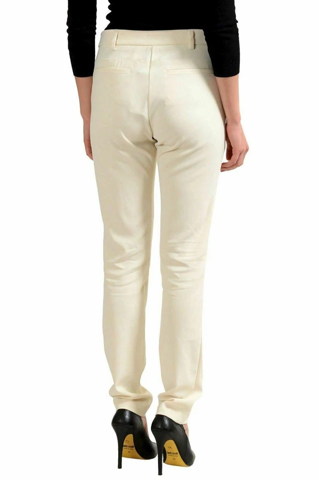 Pantalones informales para mujer Just Cavalli blanco roto US 4 IT 40 Foto 3 de 4
