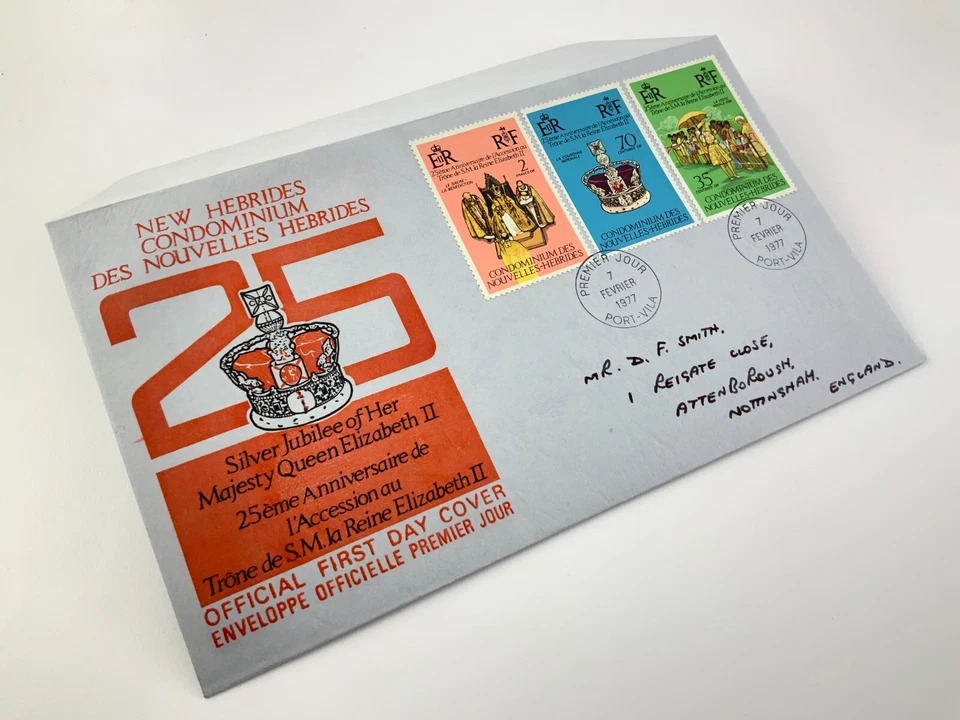 Port Vila British First Day Cover 1977 Silver Jubilee Queen Elizabeth II HH339 - Image 3 of 4