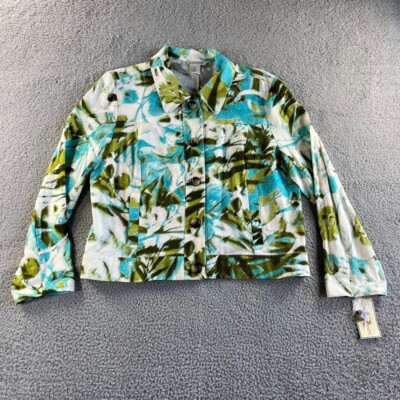 NEW Requirements Jacket Extra Large Blue Green Coat Linen Rayon Urban Beat Boho