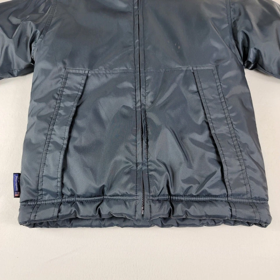 Abrigo de invierno London Fog juvenil - azul marino - rayas blancas - metálico. Talla: Juvenil L Foto 4 de 4