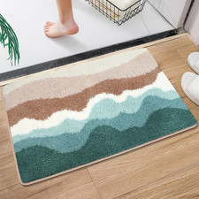 32 X 20 Inch Beach Microfiber Bathroom Rug, Absorbent Soft Shaggy Toilet Rug Flo