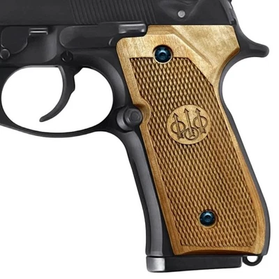 SHARD BLADE Wood Grips for Beretta 92FS 96 92F Full Size Checker Rosewood Grip Set w/ Screws
