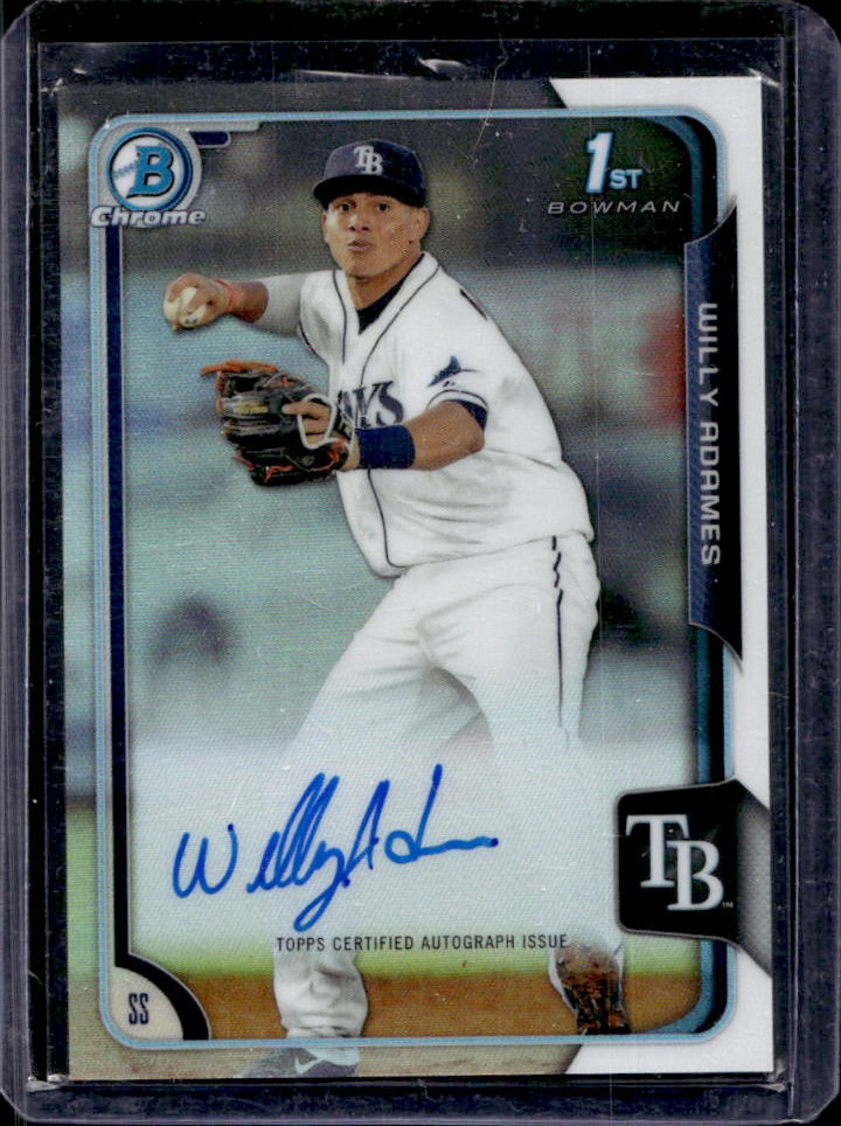 2015 Bowman Chrome Willy Adames Prospect Auto Refractor #221/499 Rays