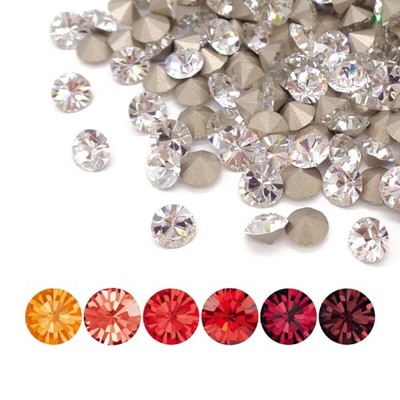 Preciosa Chaton Maxima Red Ss39 (8,15Mm-8,4Mm) 15 Facettenschliff 12 Stück Sonne