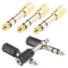 6 Pieces Headphone Adapter 6.35 mm 1/4 inch Male to 3.5 mm 1/8 inch 9843