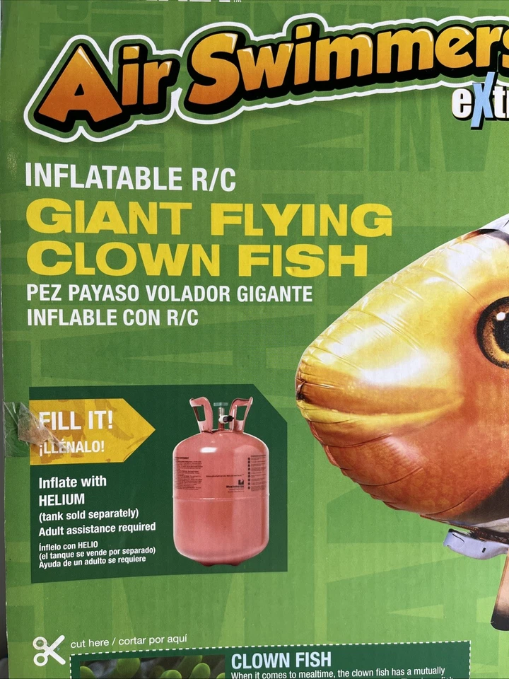Air Swimmers Extreme Giant Flying Clownfish ToysRus Animal Planet Helium Reqired - Image 3 of 4