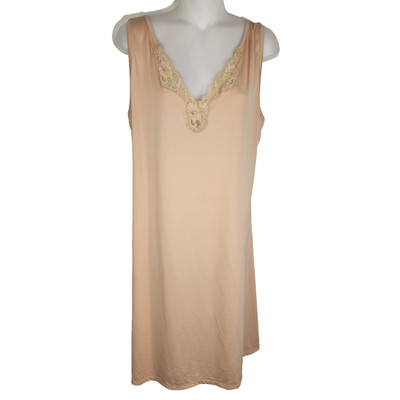 Vtg Bali Studio Collection Slip Dress Nightgown Lace Adjustable Straps Size XL