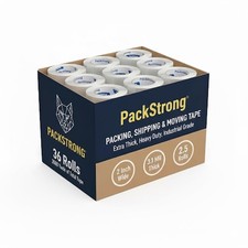 36 Rolls Clear Packing Tape Industrial Grade 110 Yards Each