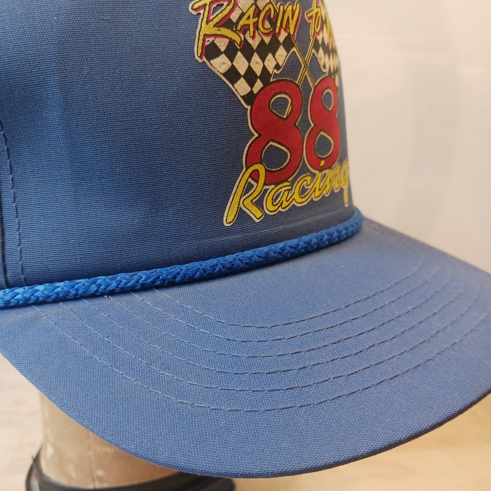 Vintage Youngan "RACIN to WIN 88 Racing" Snapback Rope Hat Cap Deadstock