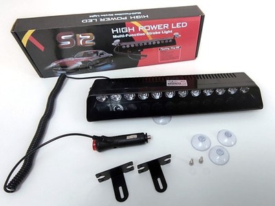 S12 LED Orange Weiß Blinkmodul mit Linse und Zigarettenanzünder Eingang