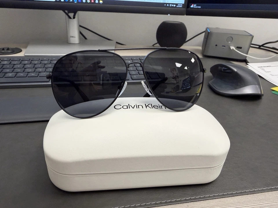 Gafas de sol para hombre Calvin Klein Aviator negro mate/gris 60 mm CK19314S 001 60 Foto 3 de 4