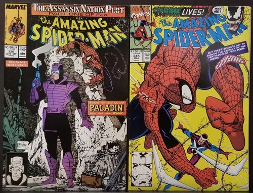 Amazing Spider-Man #320 McFarlane, #345 KEY Cletus Kasady HIGH GRADES / NM